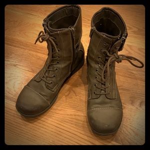 Dark Brown Guess Lace-Up Boots